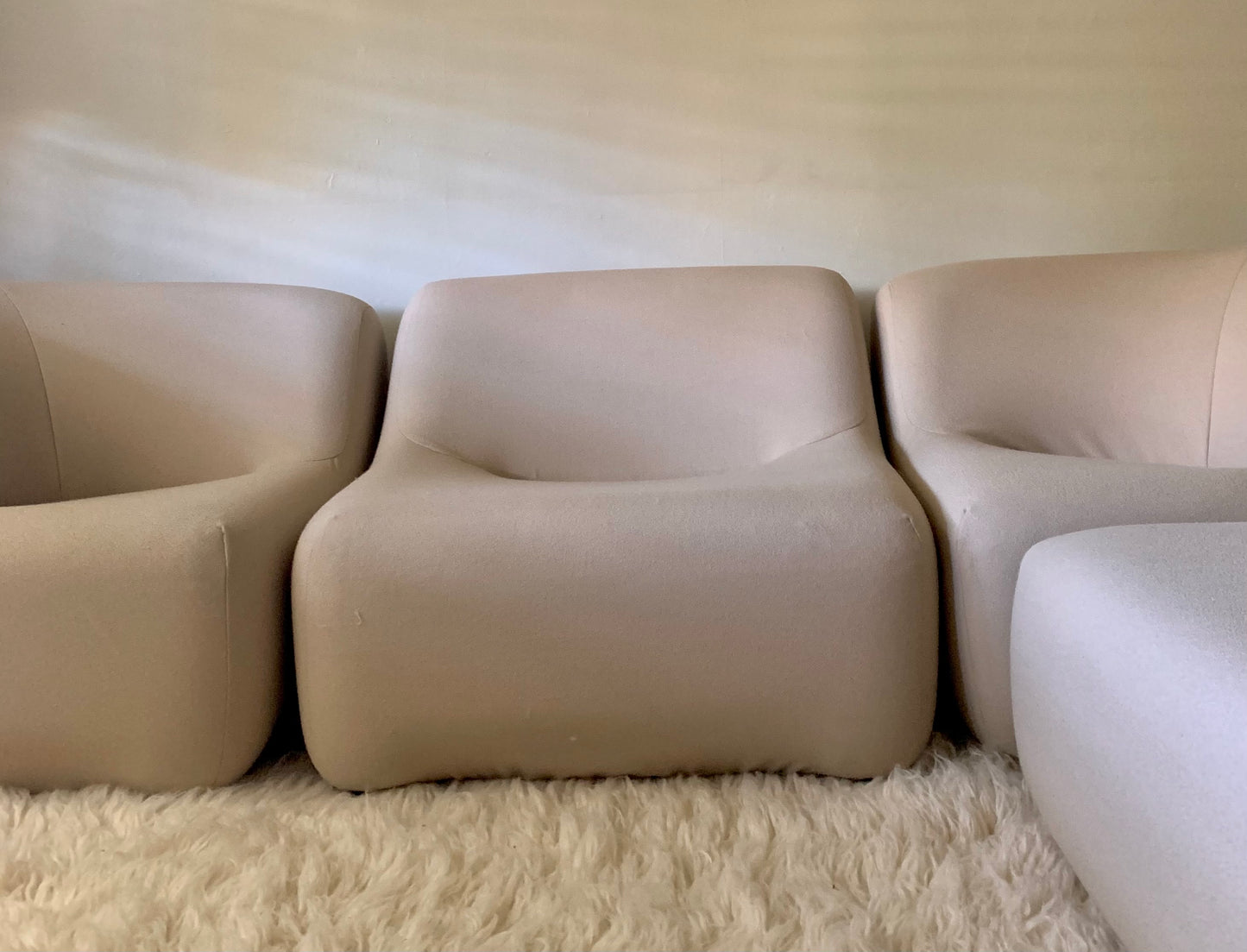 Featherston Numero VII Modular Sofa Reupholstered in Soft Wool