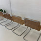 Vintage Cantilever Wicker and Chrome Dining Chairs