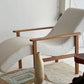 Sculptural Boucle & Wooden Chaise Lounge Chair