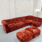 Vintage Velvet Modular Sofa - Seven Piece Set