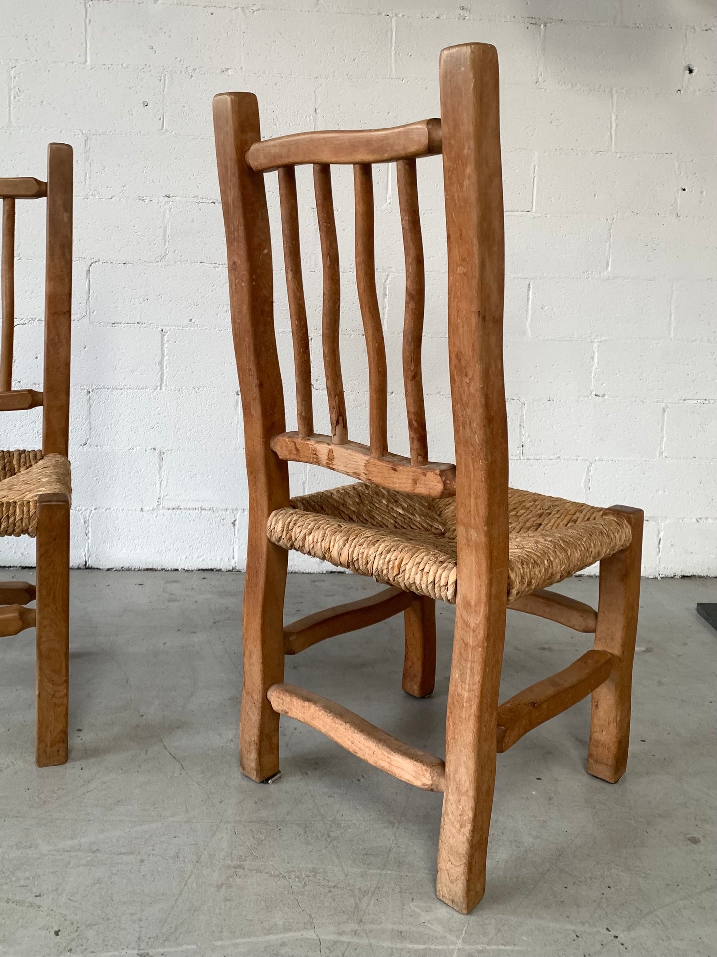 Four Wiggly Handmade Dining Chairs (Set)