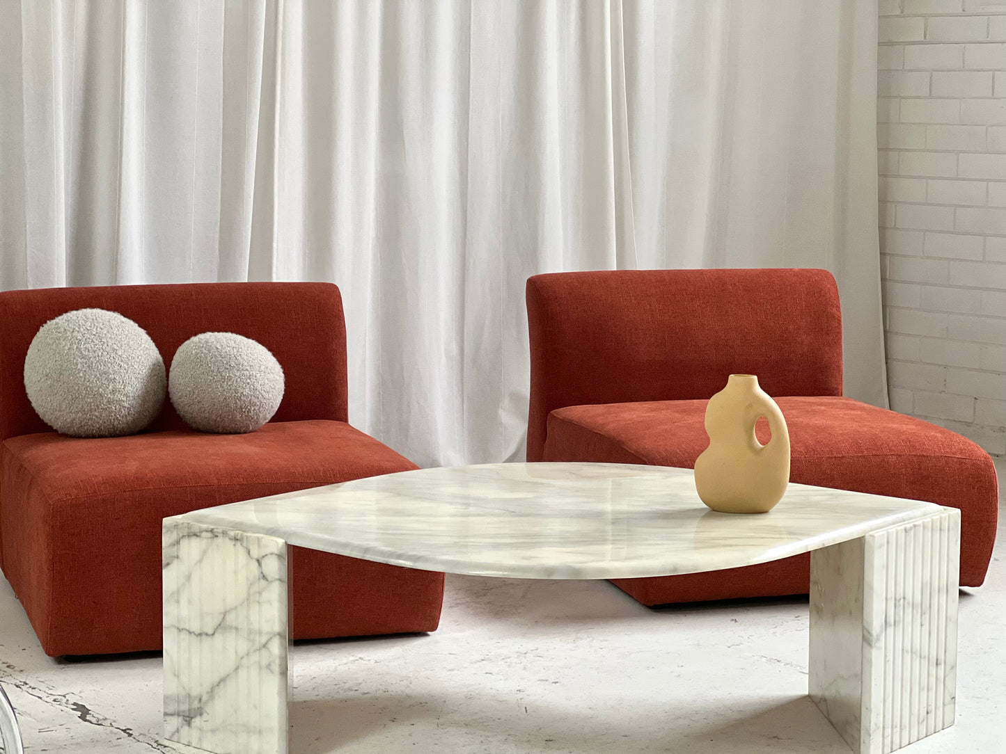 Vintage Marble Tear Drop Coffee Table