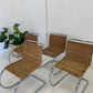 Vintage Cantilever Wicker and Chrome Dining Chairs