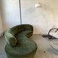 Curved Velvet Sofa in Deep Botanical Green