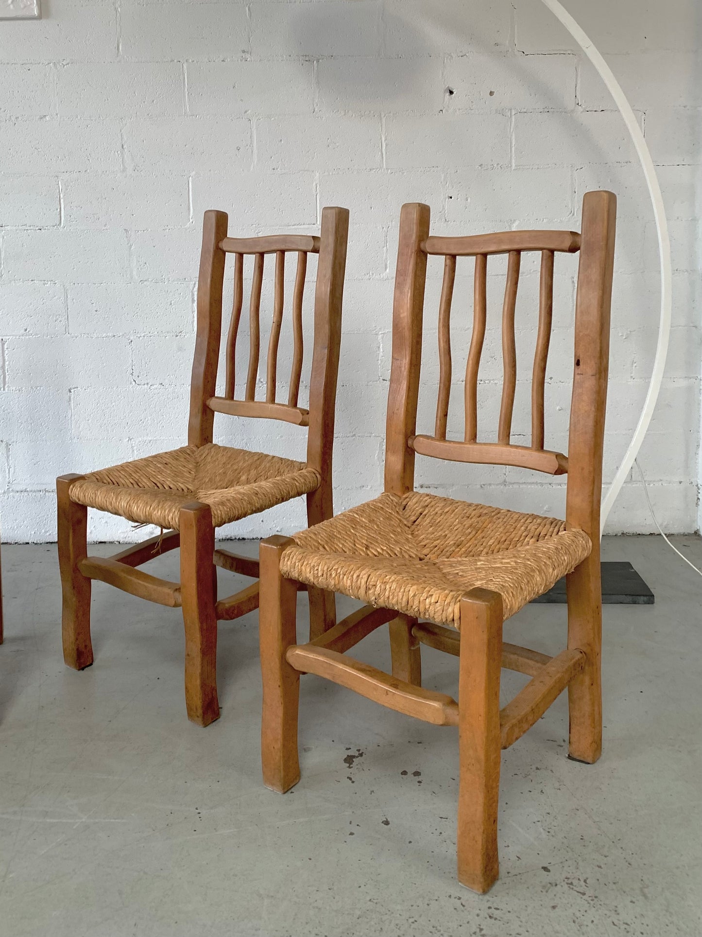 Four Wiggly Handmade Dining Chairs (Set)