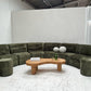 - Bespoke Green Chenille Modular Sofa Set