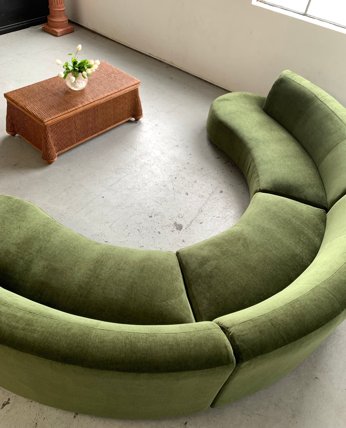 Bespoke Velvet Modular in Deep Botanical Green