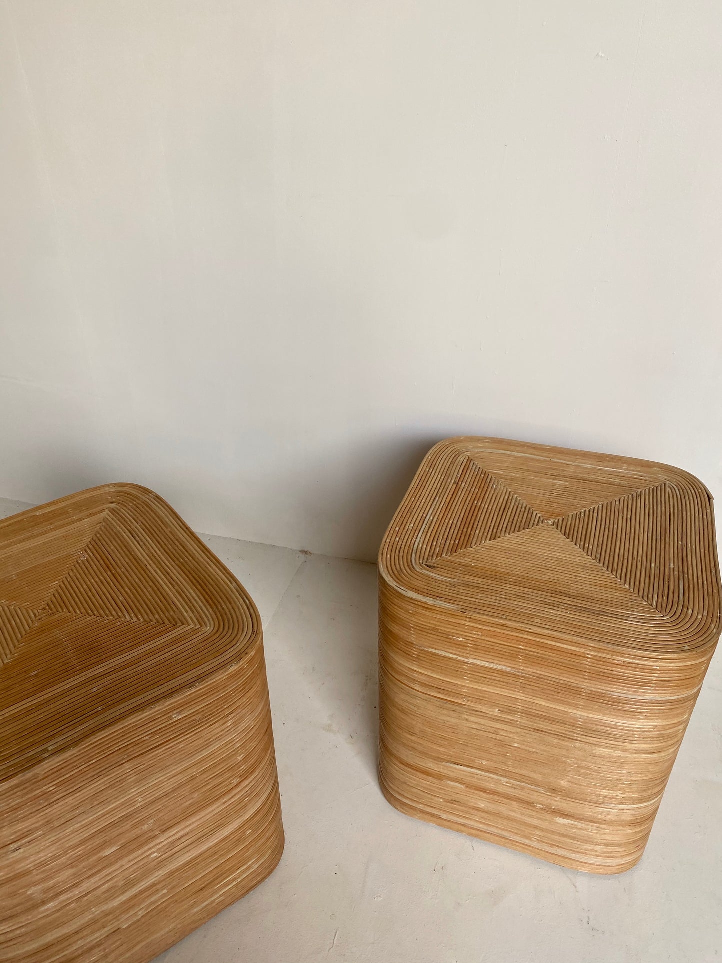 Pair of Rattan Bedside Tables
