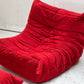 Vintage Ligne Roset Togo Fireside & Ottoman Set - Red Suede