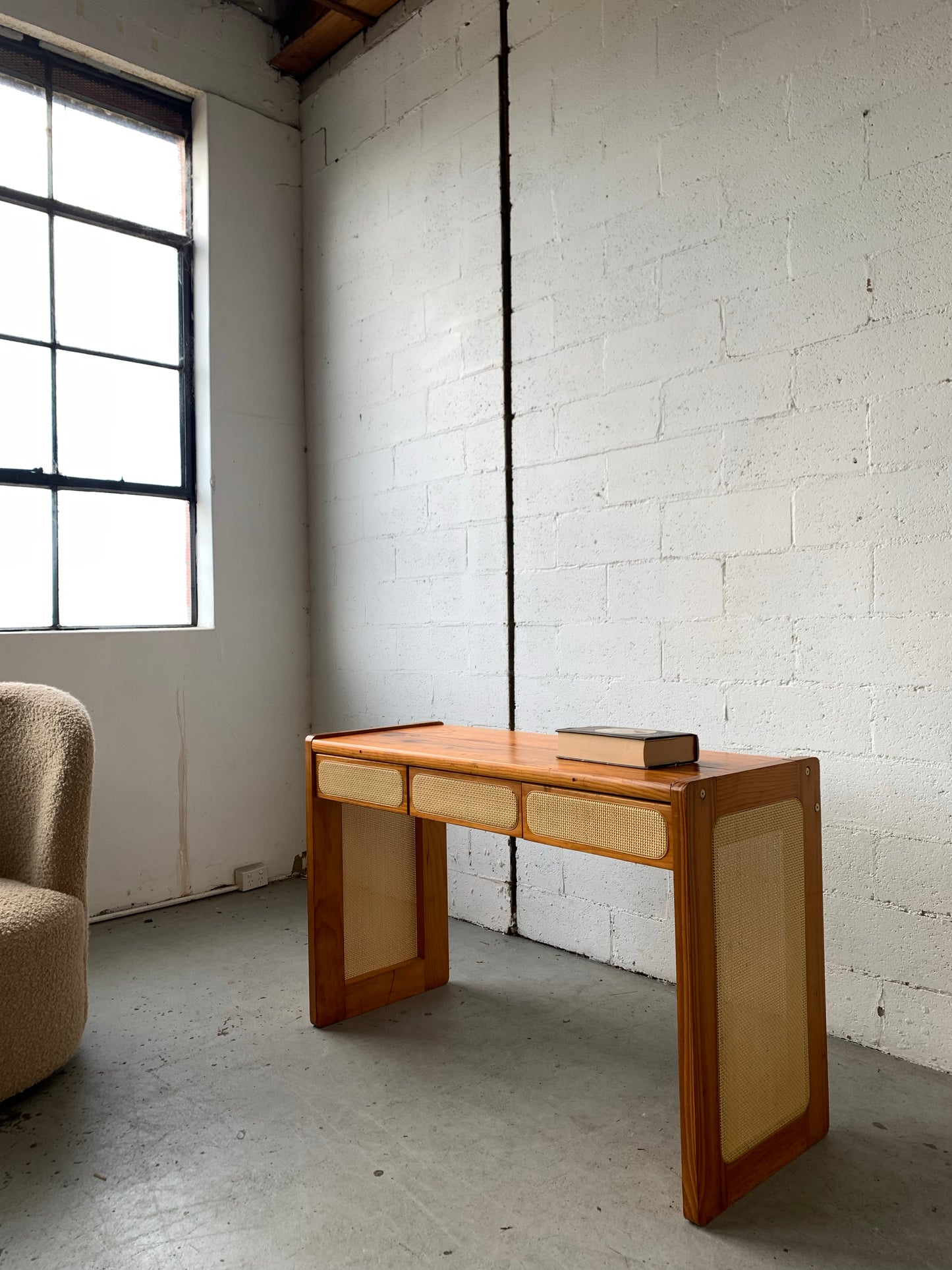 Rattan Console Table With Storage