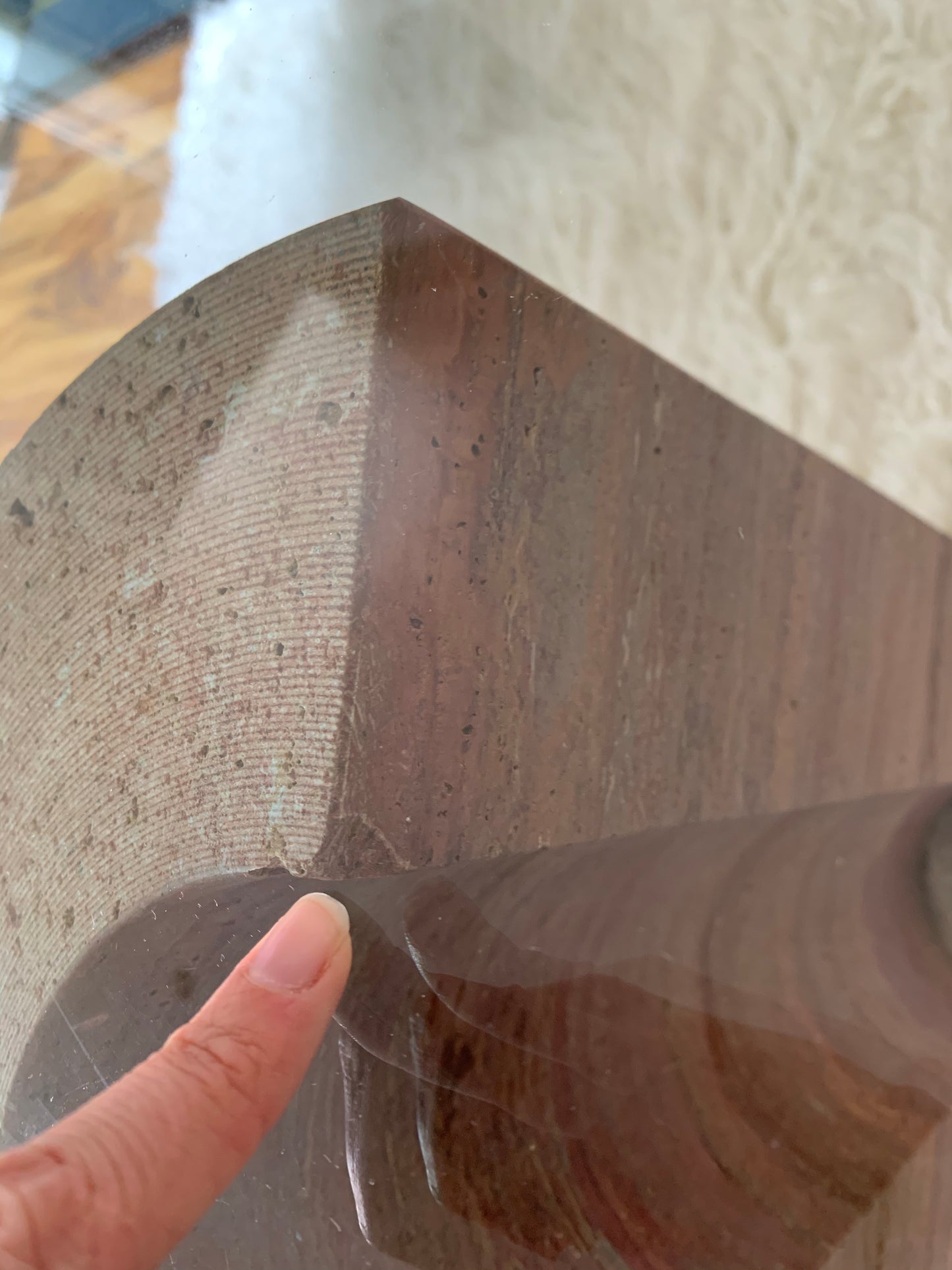 Rare Pink Travertine Table