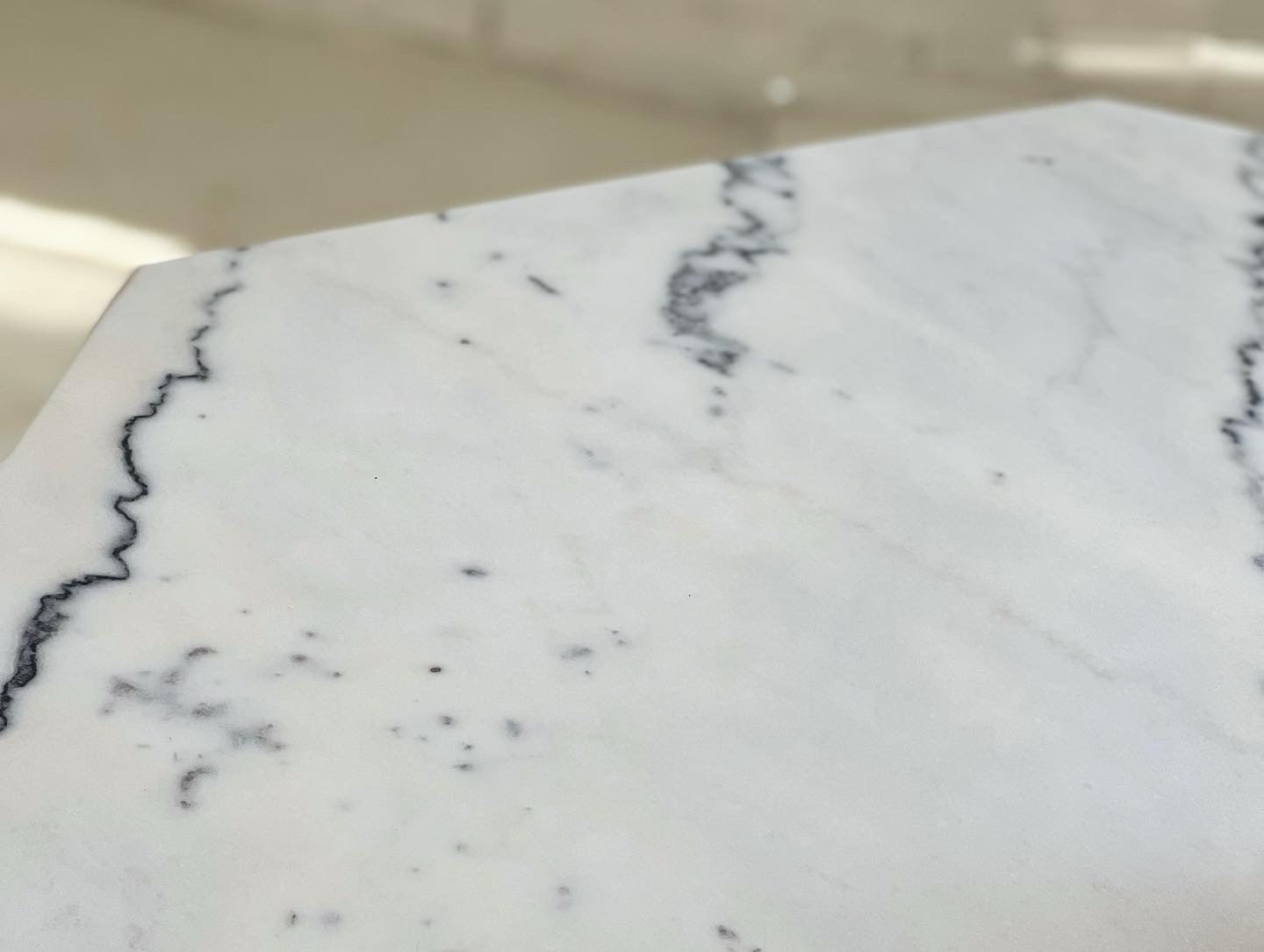 Octagonal Carrara Marble & Lucite Table