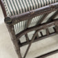 Vintage Dark Bamboo Armchair - Coffee Stripe