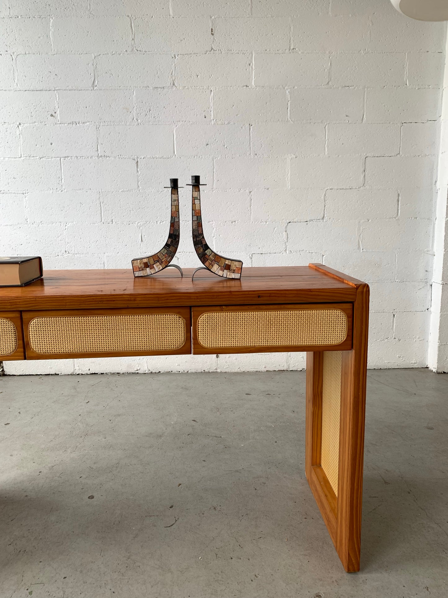 Rattan Console Table With Storage