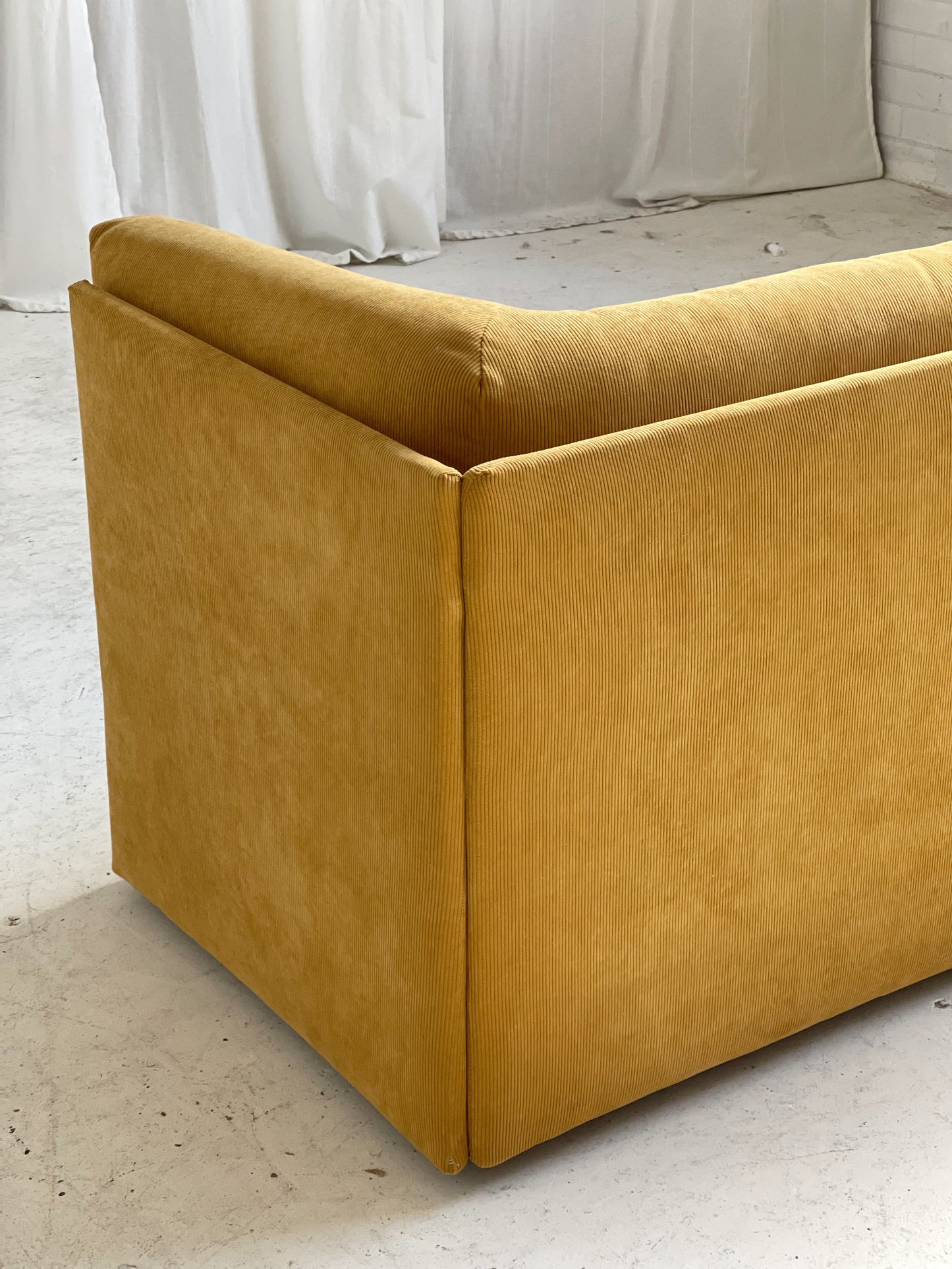 Yellow Corduroy Vintage Sofa