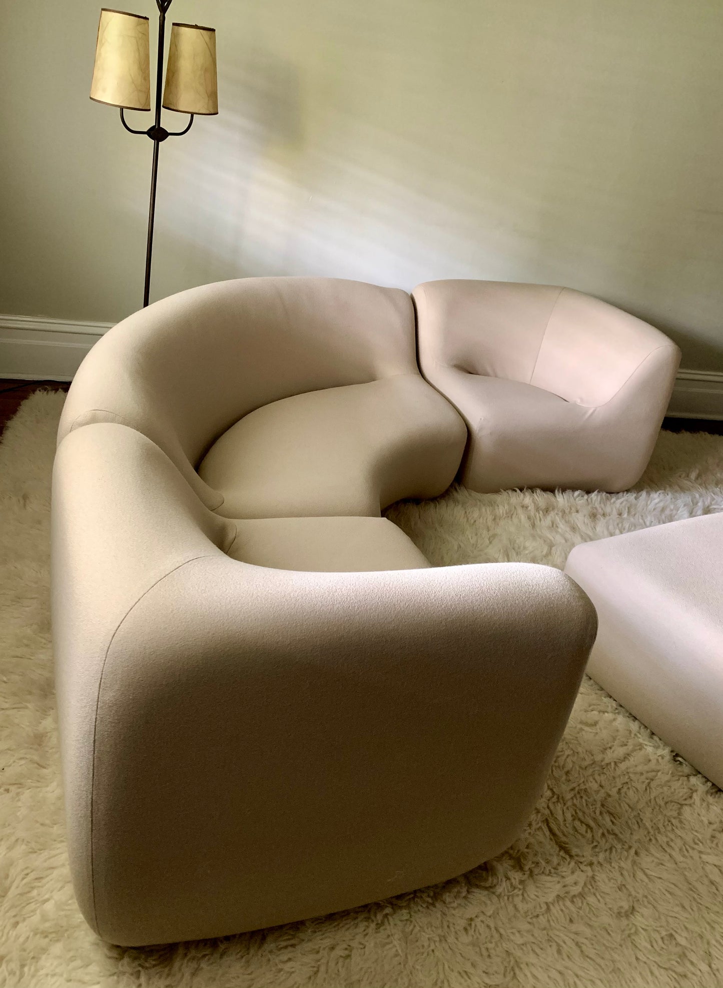 Featherston Numero VII Modular Sofa Reupholstered in Soft Wool