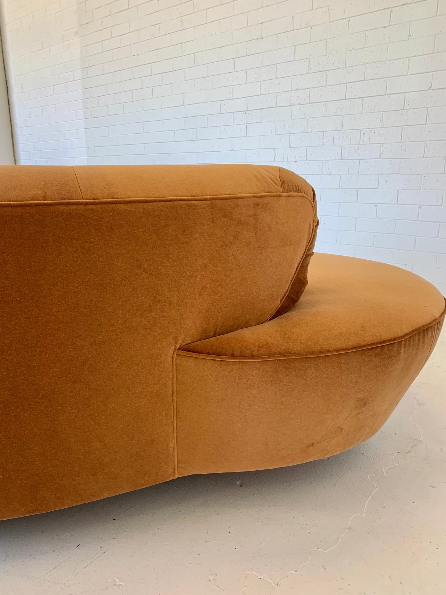 Stunning Curved Velvet Sofa