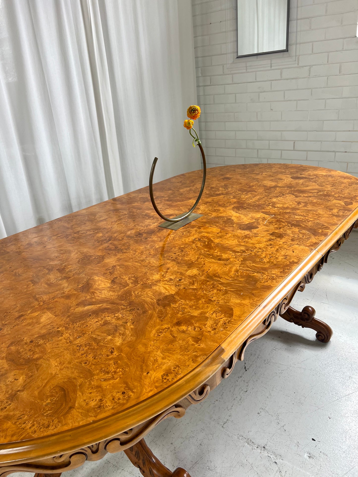 - Large Vintage Burl Carved Table