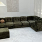 - Bespoke VandeRoza Green Chenille Modular Sofa - Seven Piece Set
