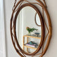 Vintage Italian Bamboo Mirror by Bonacina