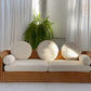 Vintage Cane and Boucle Lounge / Day Bed
