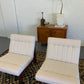 Mid Century European Armchair Reupholsteted in Cream Boucle