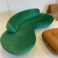 Stunning Green Curved Velvet Sofa