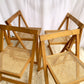 Original Italian Aldo Jacober Rattan Folding Chairs