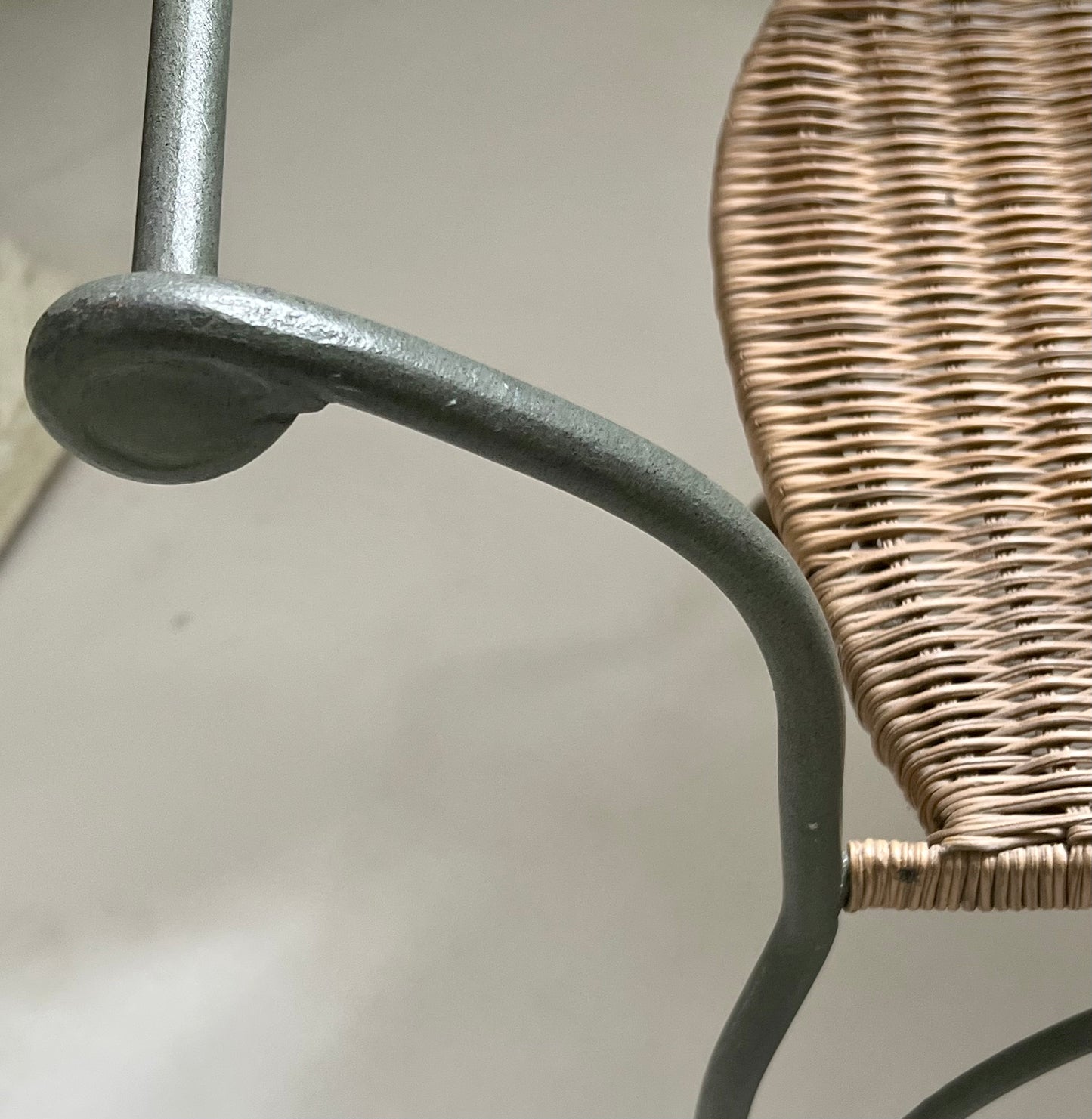 - Curvy Iron and Cane Armchair