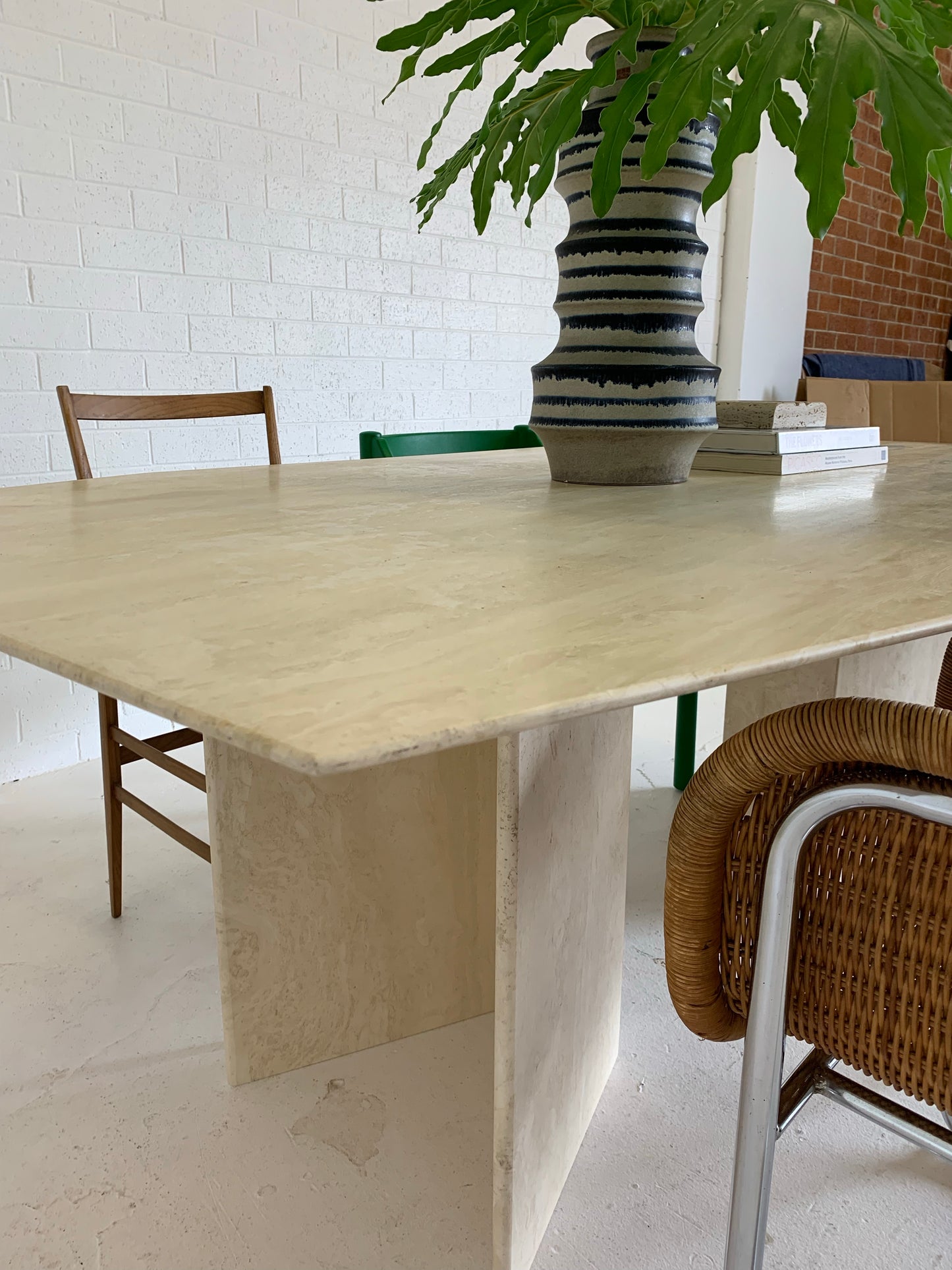 Vintage Travertine Dining Table