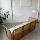 Refurbished Velvet & Rattan Sofa, Circa 1960-70