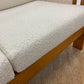 Pine and Rattan Boucle Two Seater Sofa