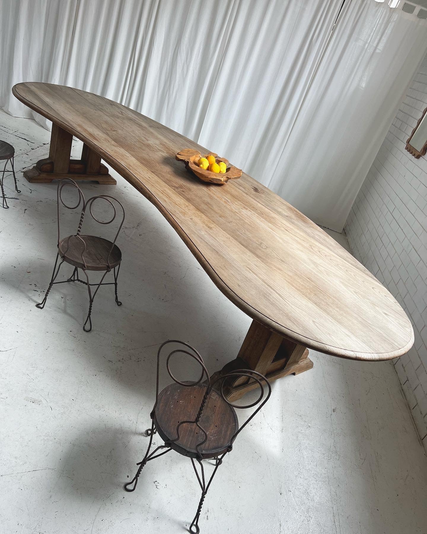 Custom Large Wooden Curved Table