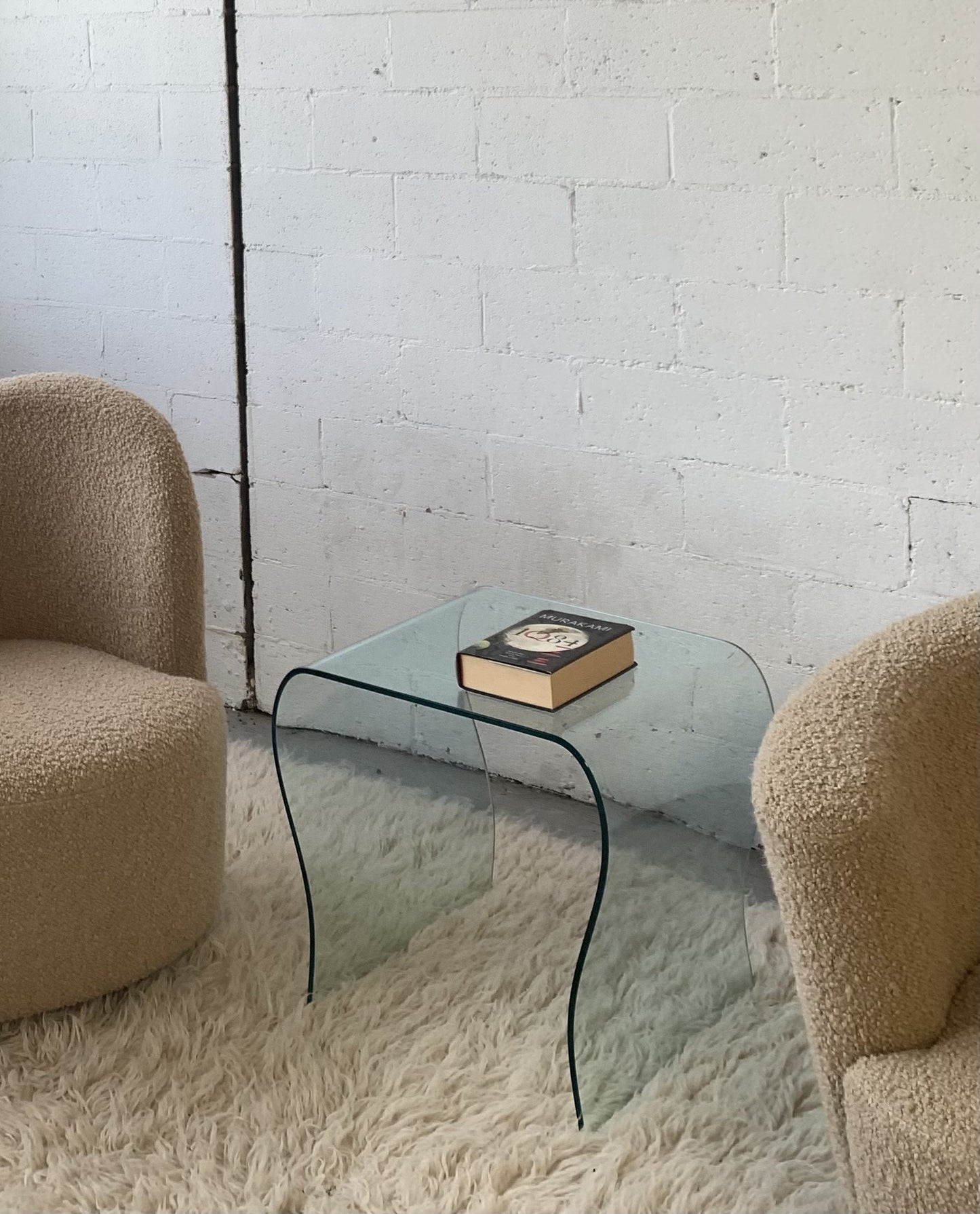 Vladimir Kagan-Style Swivel Chair in Wool Boucle - Two Available