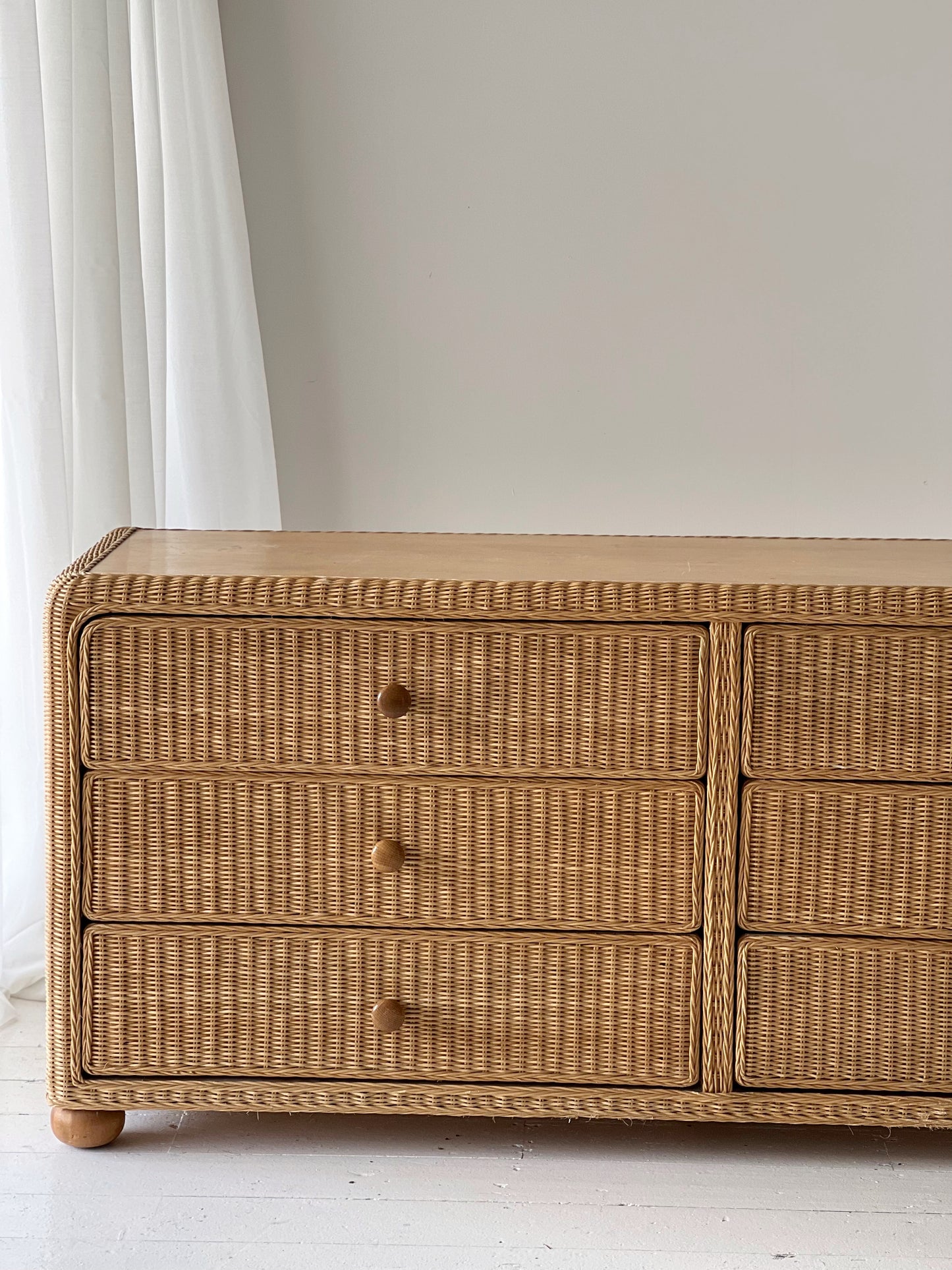 Large Vintage Cane Drawers