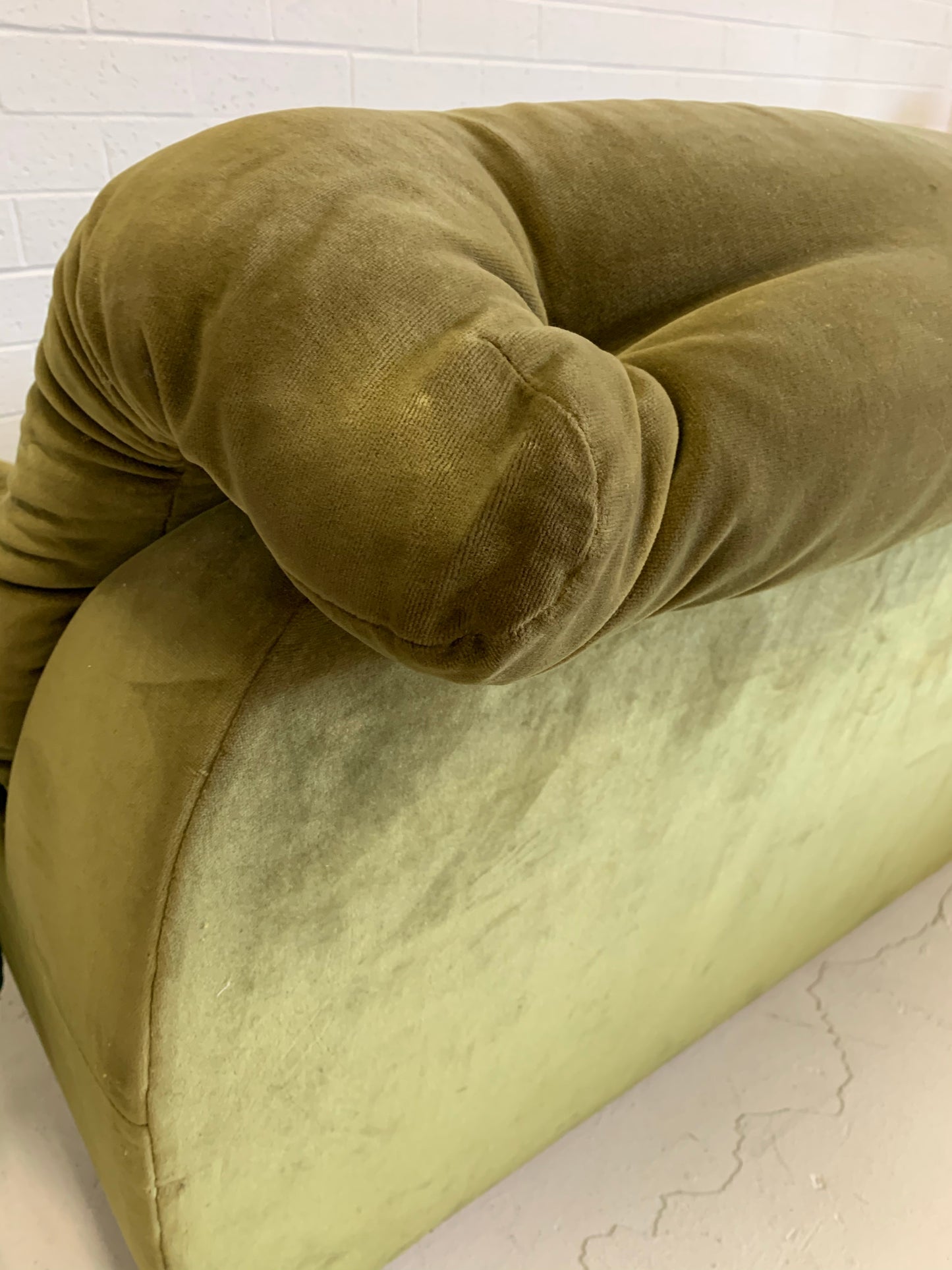 Vintage Green Velvet Sofa