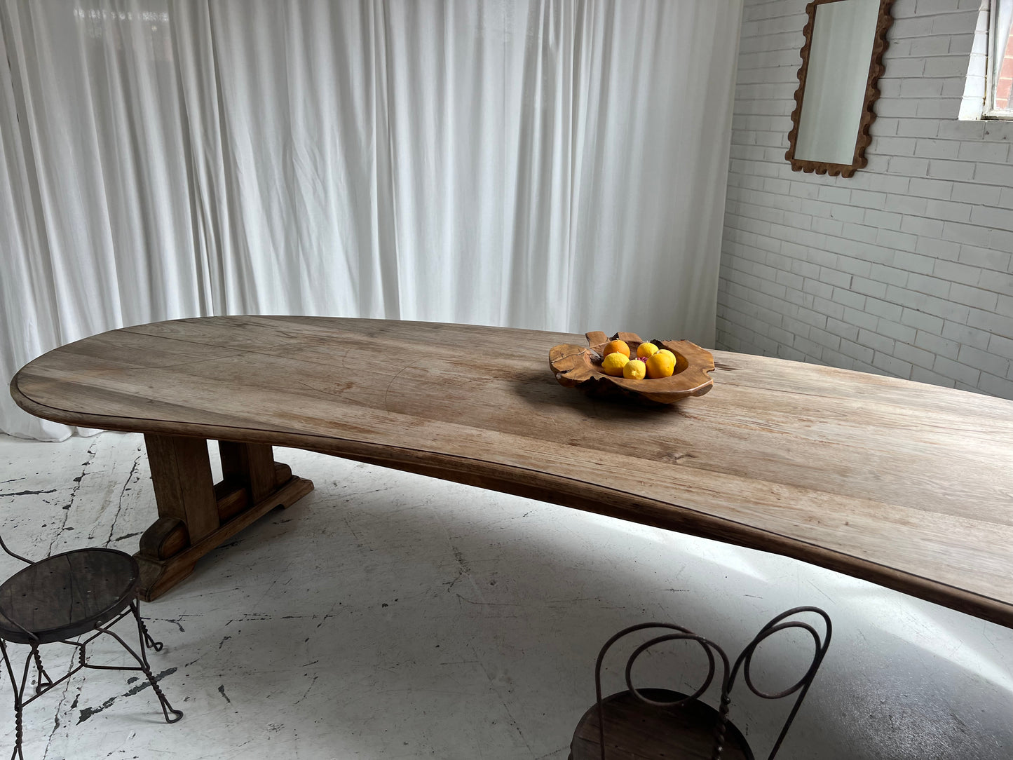 Custom Large Wooden Curved Table