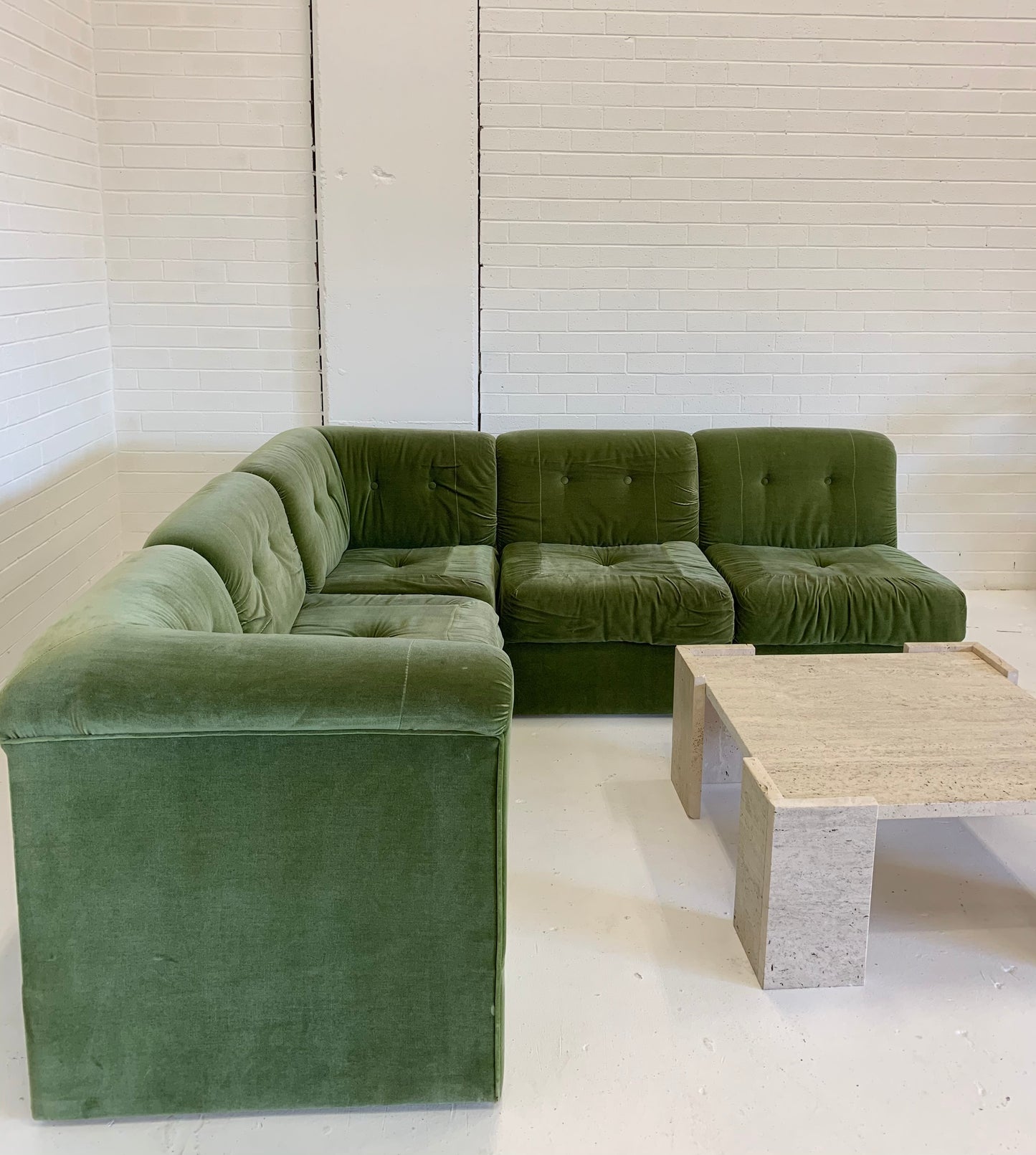 Vintage Velvet Modular Sofa