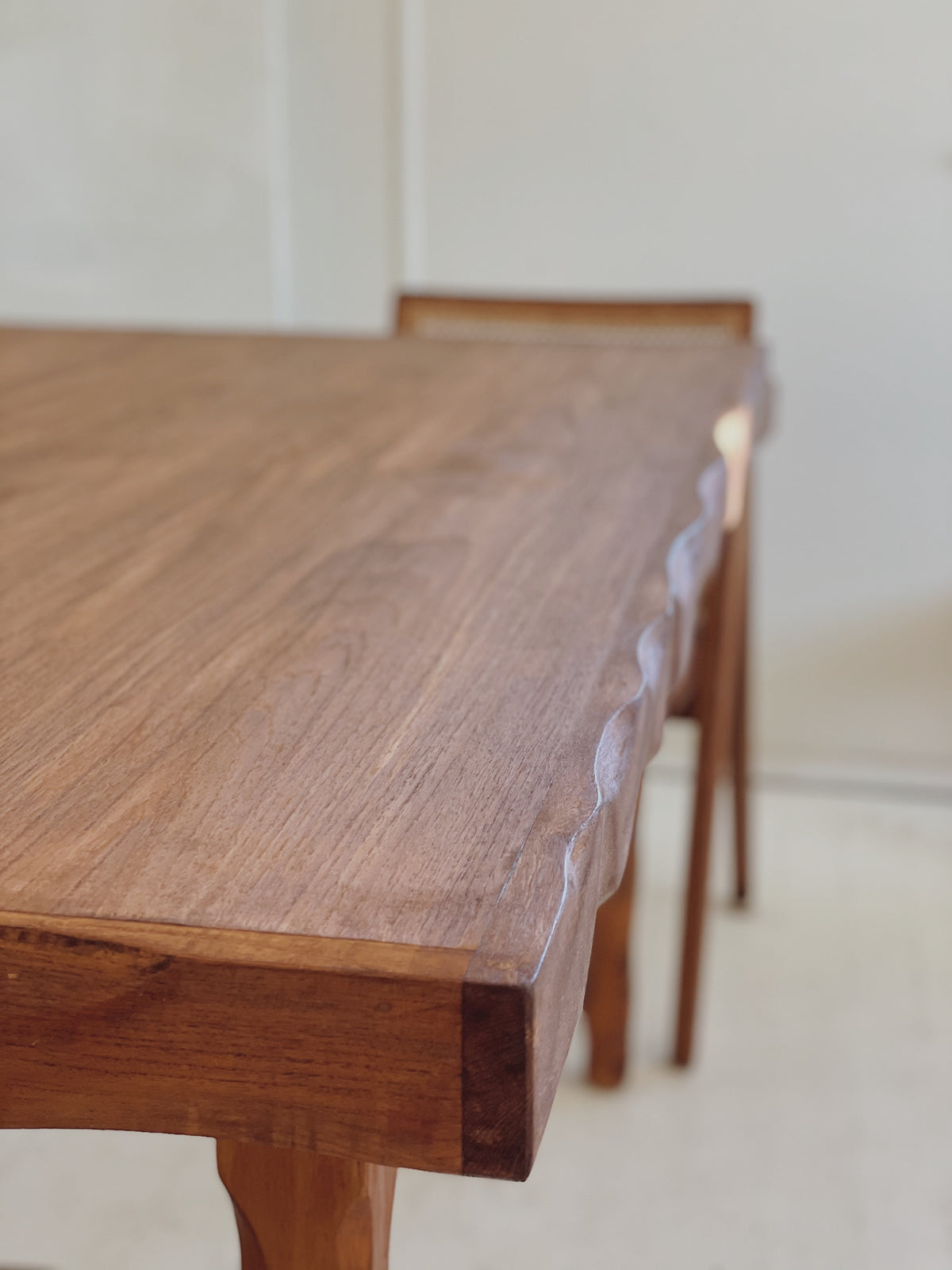 Primitive Wavy Carved Table