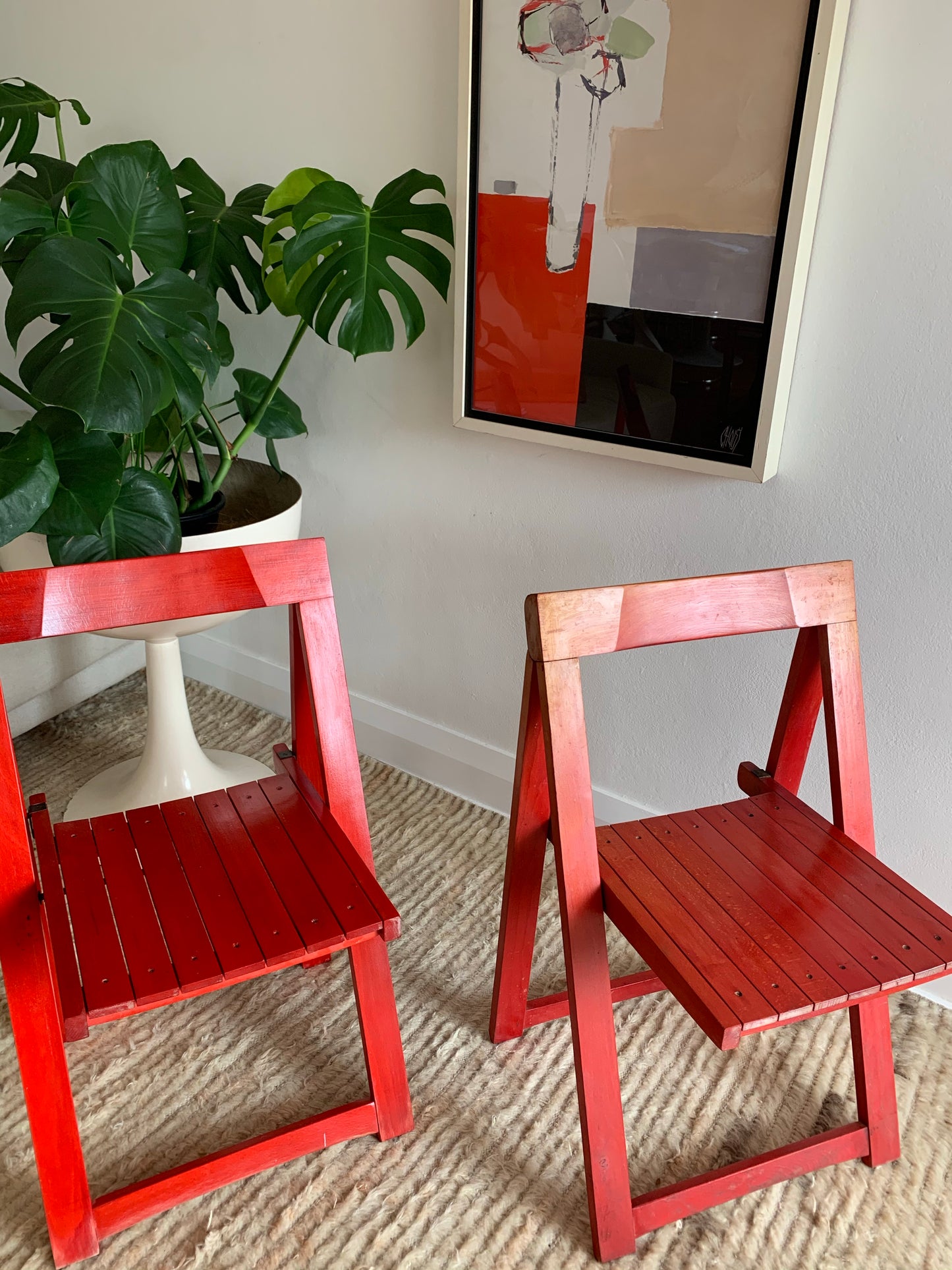 Original 1960’s Aldo Jacober and Pierangela d’Aniello “Trieste” Folding Chairs for Bazzani