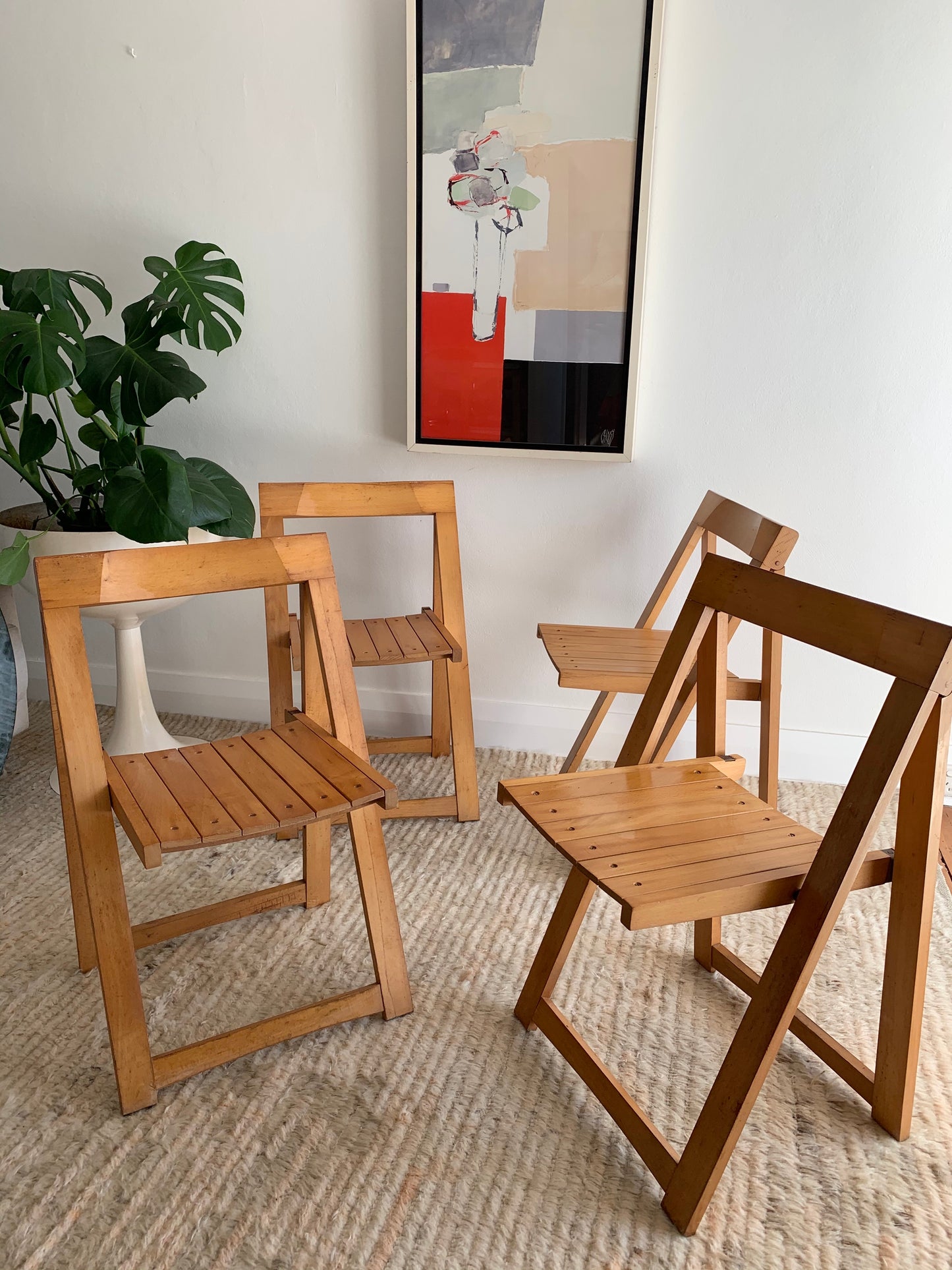 Original 1960’s Iconic Aldo Jacober and Pierangela d’Aniello “Trieste” Folding Chairs for Bazzani