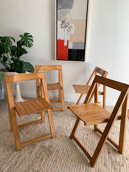 Original 1960’s Iconic Aldo Jacober and Pierangela d’Aniello “Trieste” Folding Chairs for Bazzani