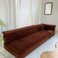 Vintage Fler Choc Velvet Modular Sofa / Bed