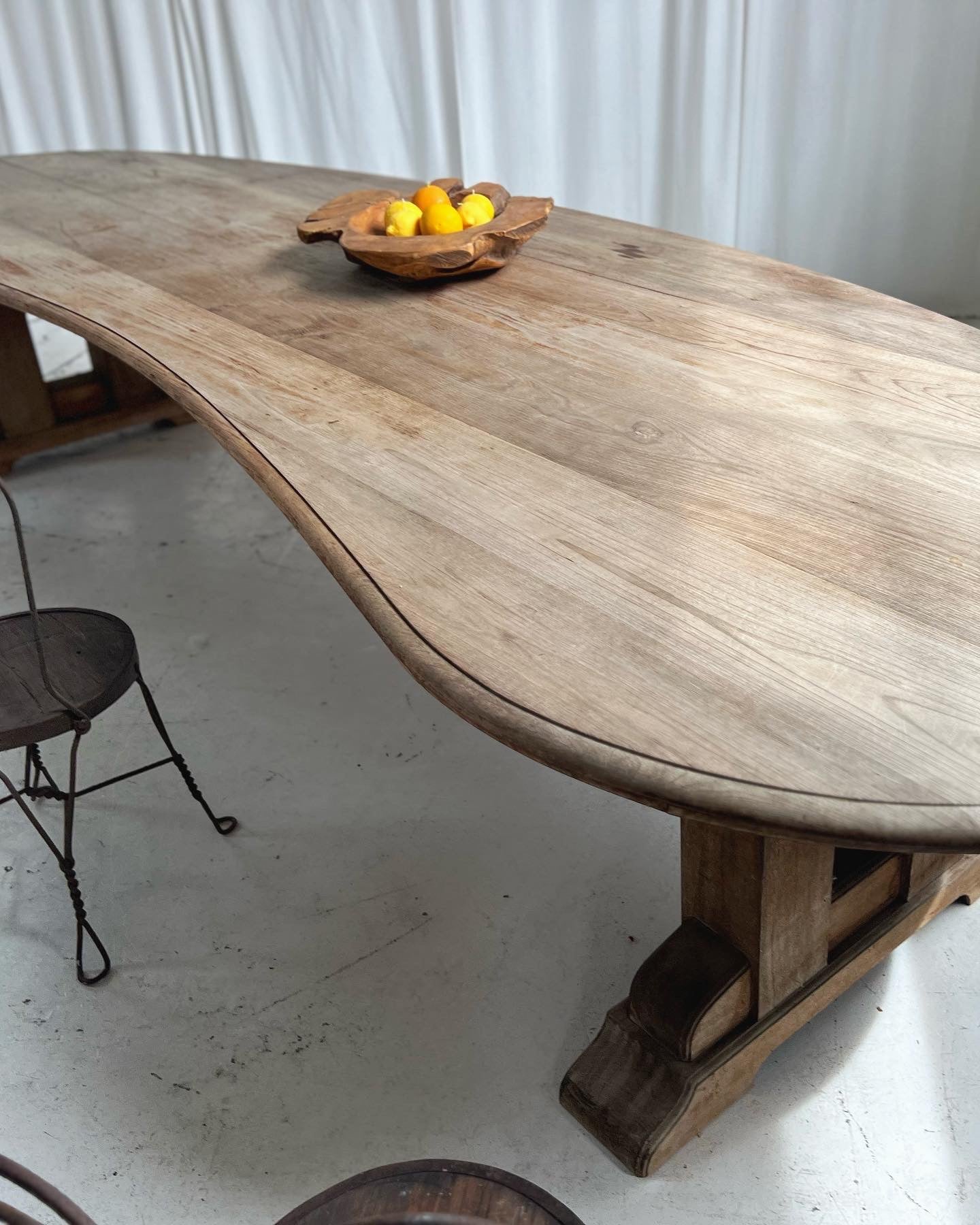 Custom Large Wooden Curved Table