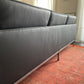 Florence Knoll Brown Leather Sofa