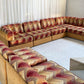 Vintage 9 Piece Geometric Corduroy Modular Sofa & Ottoman (Set)