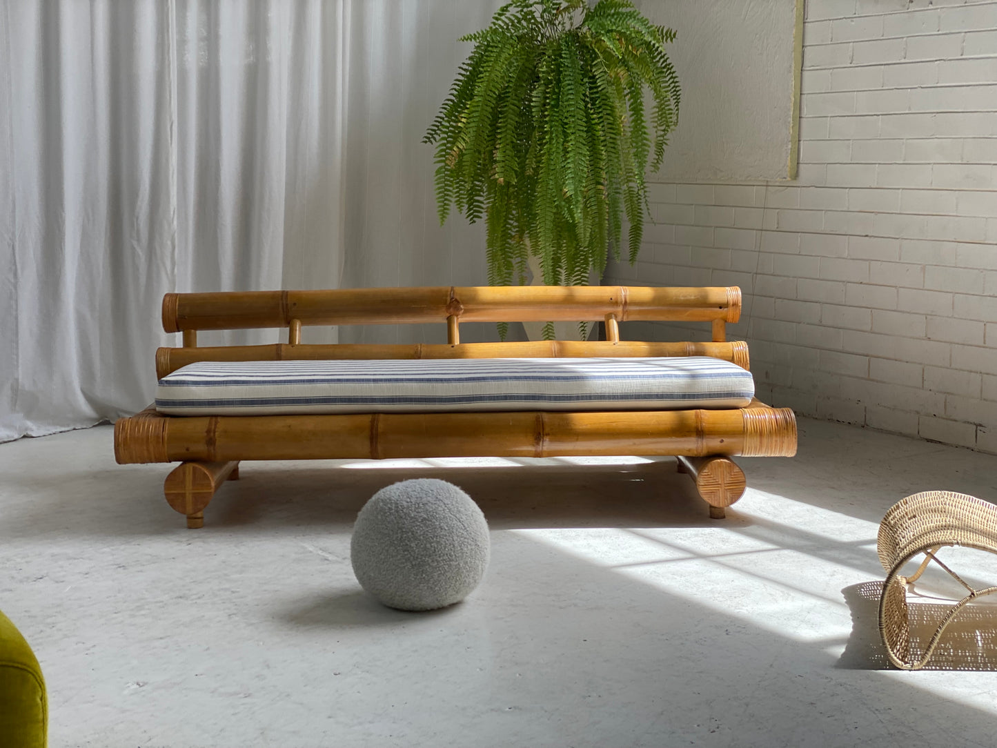 Vintage Bamboo Sofa Daybed