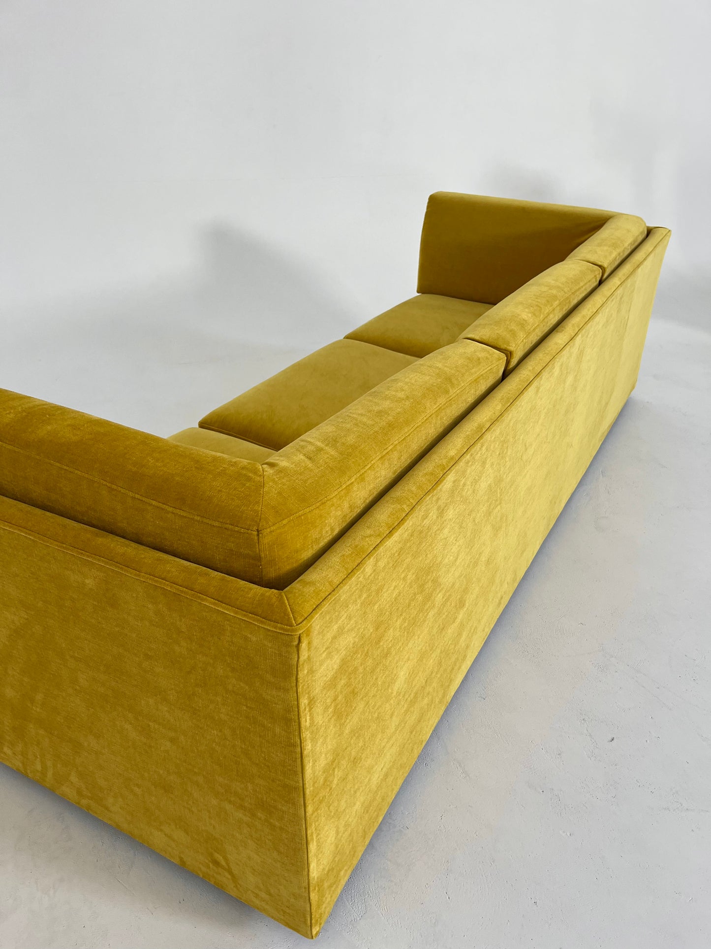 - Vintage Custom Velvet Sofa in Sunshine - Fully Refurbished