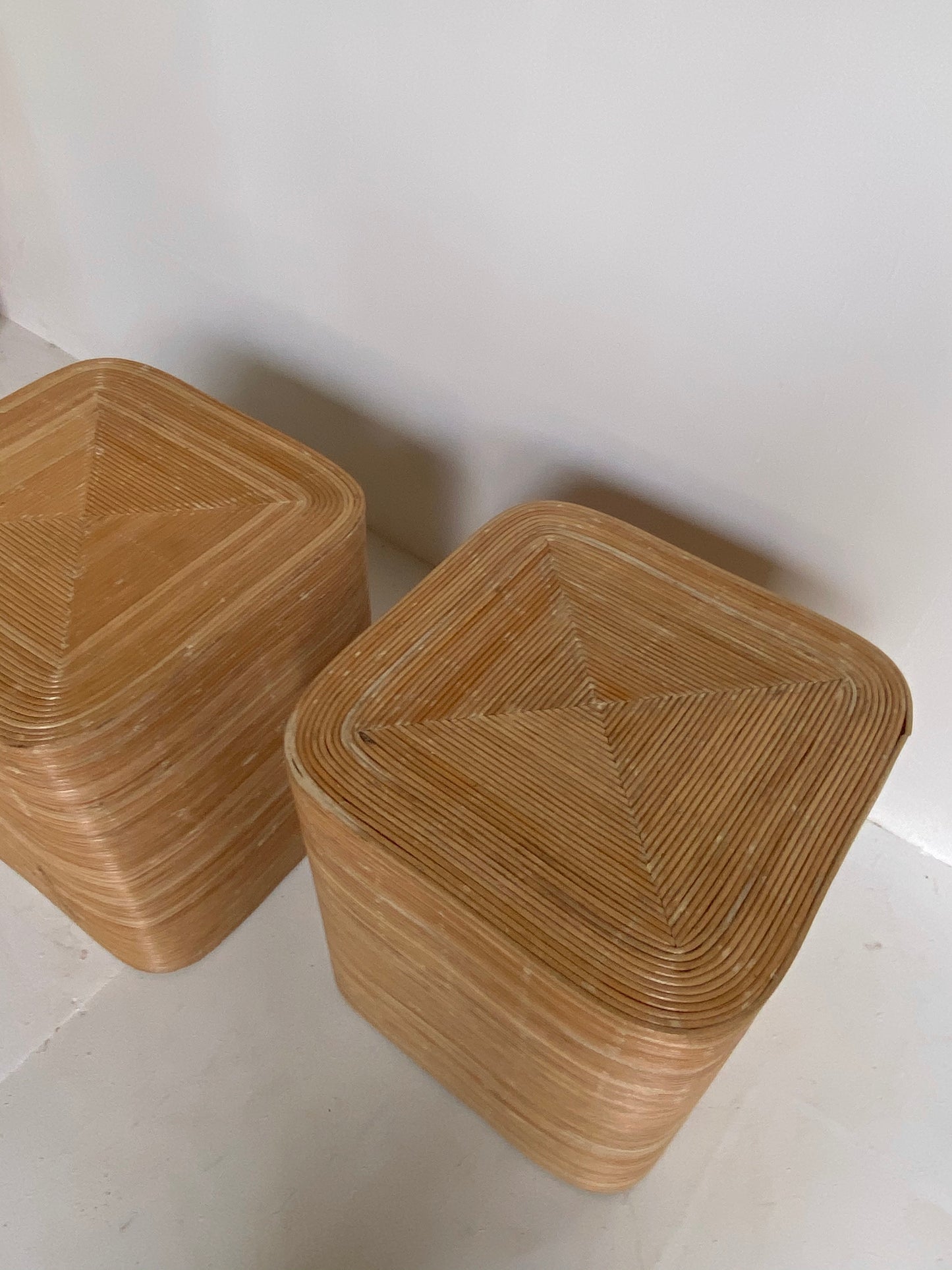 Pair of Rattan Bedside Tables