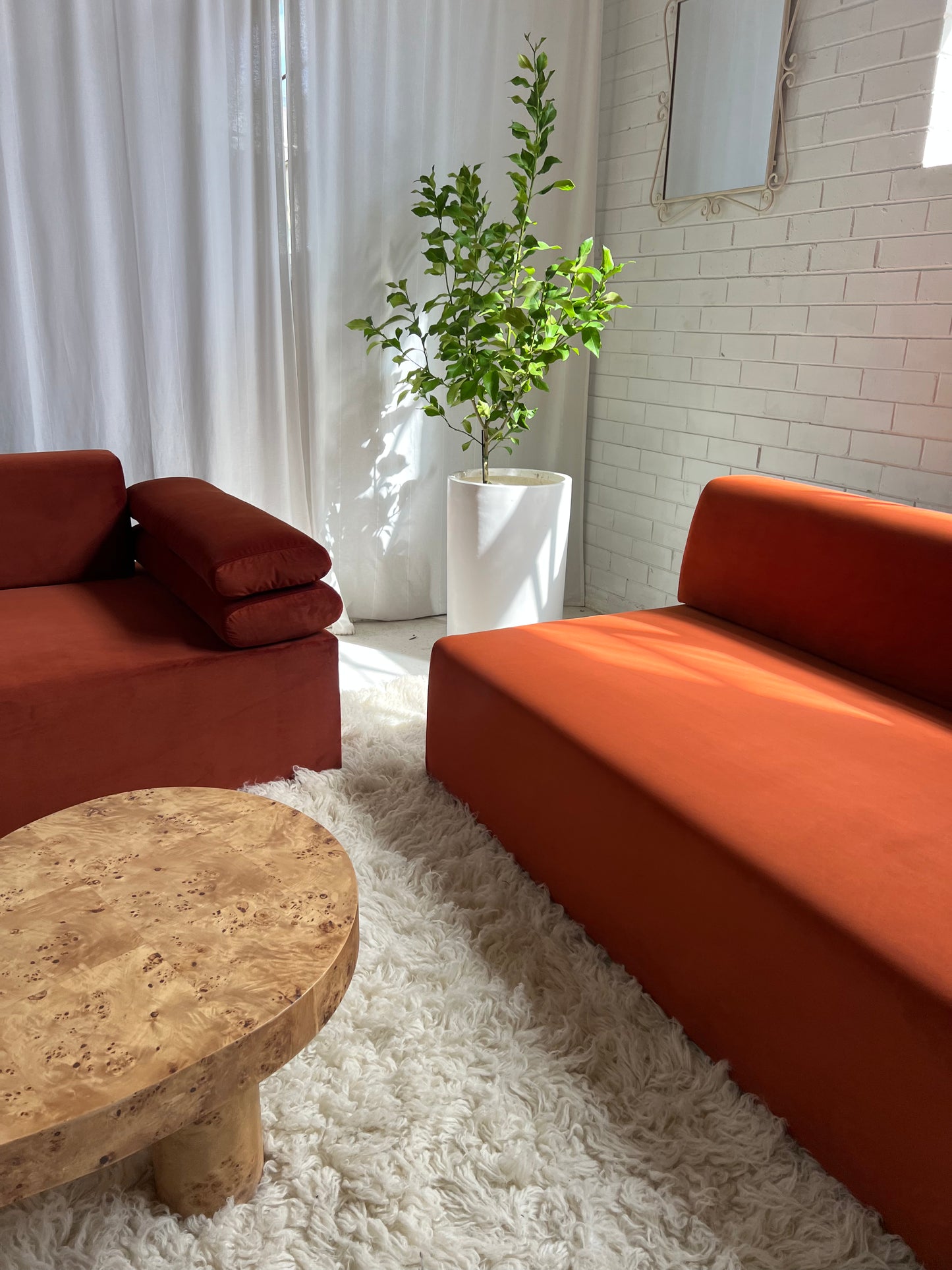 - Copper Velvet Modular Sofa Set